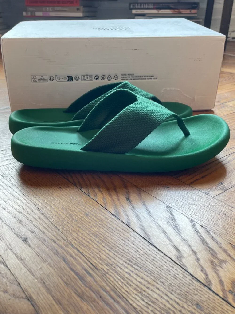 Phoebe Philo Flip flop in electric green EVA, size 40